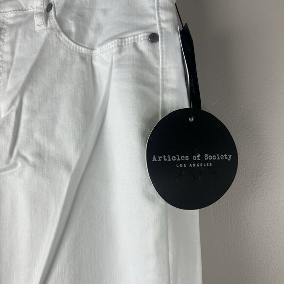 NWT Articles Of Society Katie Cut Off Hem Jeans In Manchester White Size 27 - Picture 7 of 11